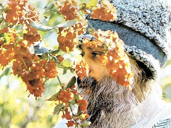 Osho with flowers