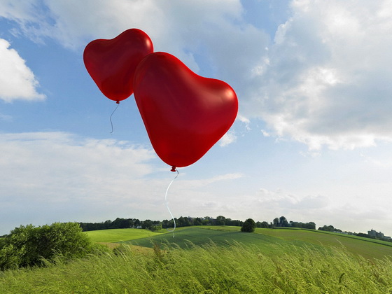 Balloons flying