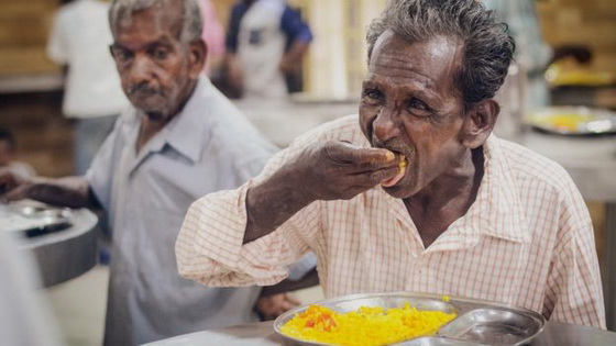 Man eating