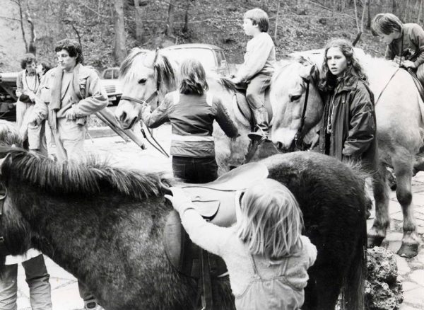 With the horses