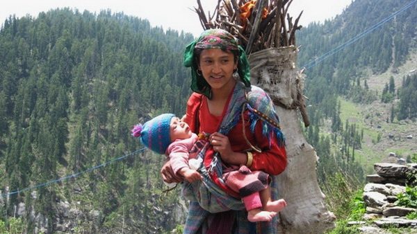 Malana woman and child