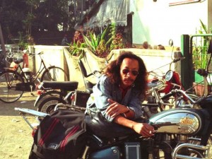 Mega with his Enfield