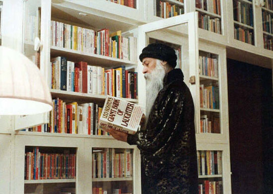 Osho in his library