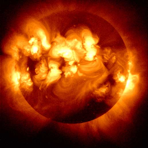 Solar Flares on Sun