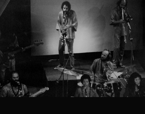 Swagato on sax in Rajneeshpuram