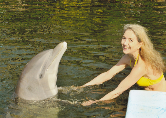 Madhuri with dolphin