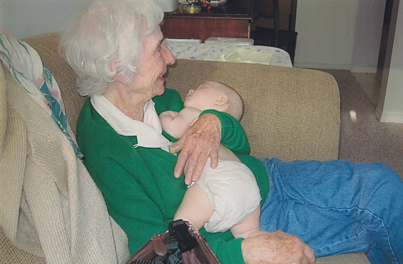 My mother with grandchild