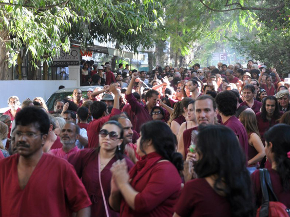 On the way to the burning ghats