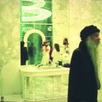 Osho visitng his new bathroom