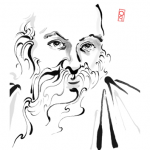 drawing of Osho by Shanti