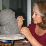 Vinit working on Osho sculpture