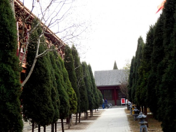 Monastery rooms on left