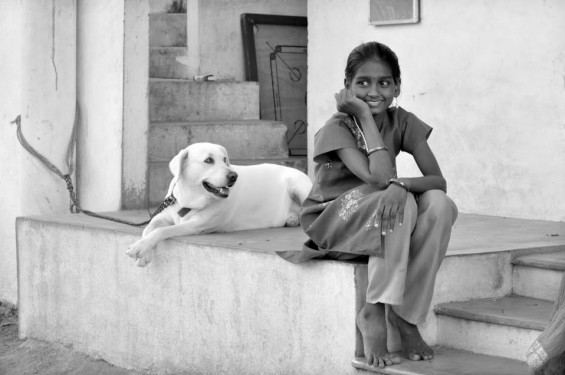 Girl with dog