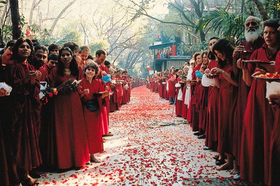 Osho's ashes being brough