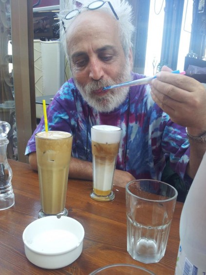 with cold coffee