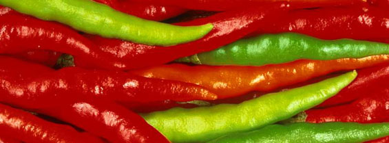 red and green chillies