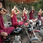 Line-up with Enfield bikes