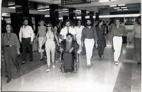 Osho and crew at airport in Portugal