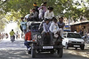 Overloaded jeep