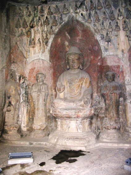 the central Buddha in the cave