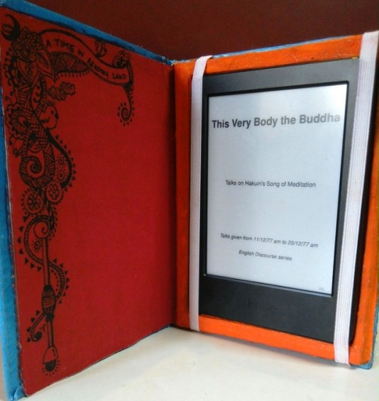 Attention to detail. Carved out a notebook handcrafted in India, into an Amazon Kindle book-cover for myself.