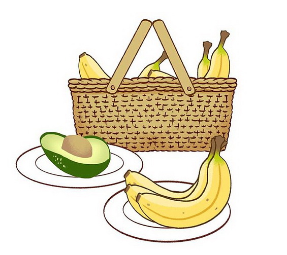 Avocados and bananas