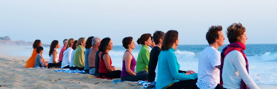 Group meditation ocean