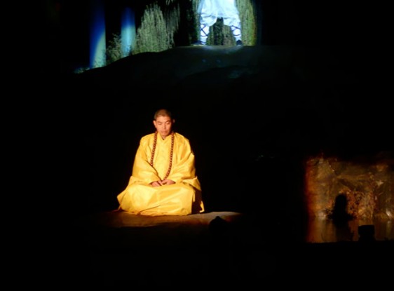 one of five meditating monks