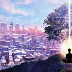 landscape with meditator