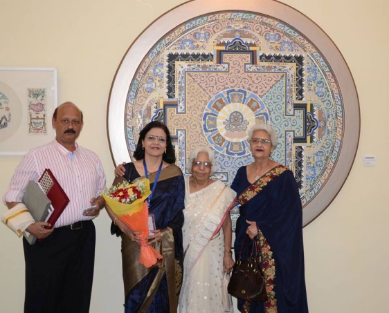 With family members at ceremony