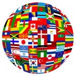 Earth covered with flags