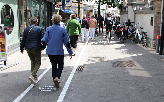Texting walking Antwerp