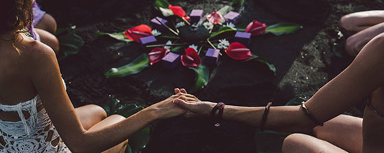 women holding hands