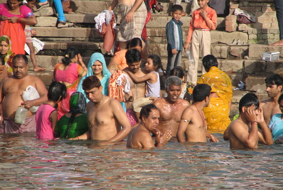 Bathing in Ganges