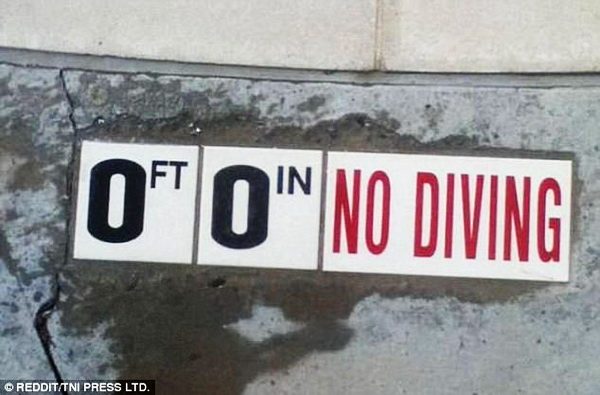 No diving