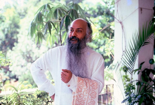 Osho on terrace with towel