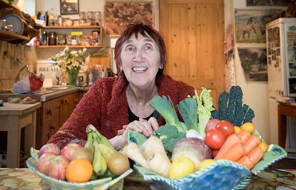 Michele Hanson with some root vegetables