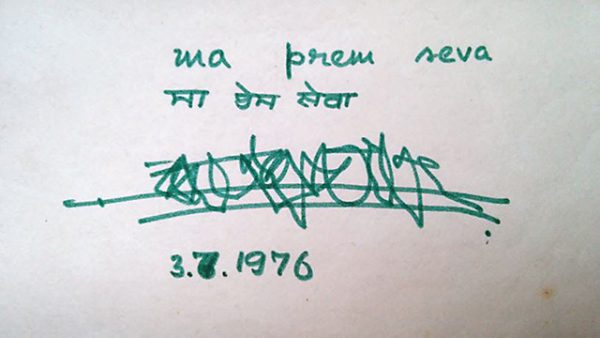 Sannyas certificate