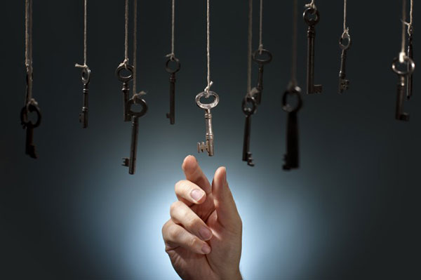 hand reaching for a key