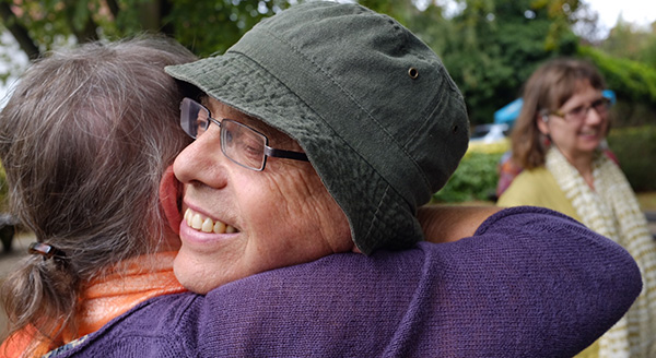 friends embracing