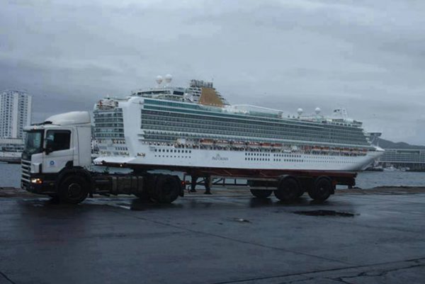 cruiser on a lorry