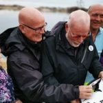 People around a clock