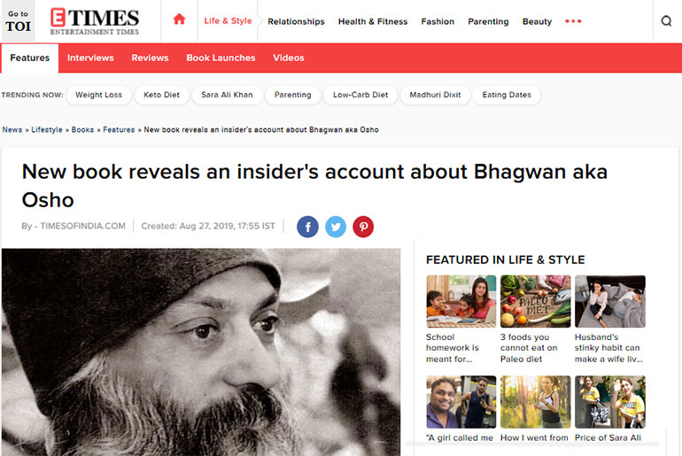 Subhuti's book announced in Entertainment Times, India