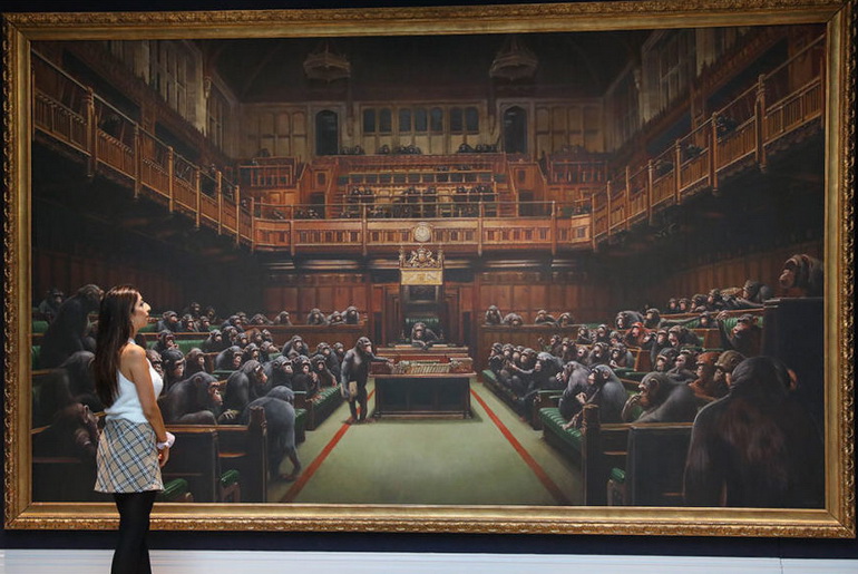 Banksy painting of House of Commons