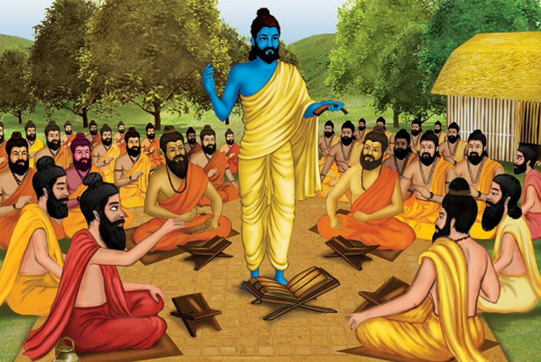 Guru and disciples painting