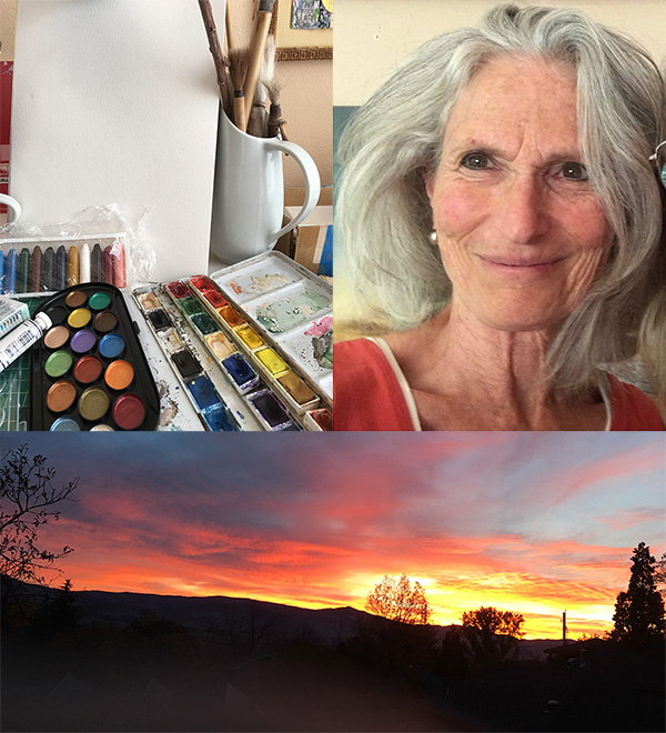 Priya Huffman, white canvas and sunset