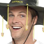 an Australian with cork hat