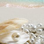 pearls on a beach