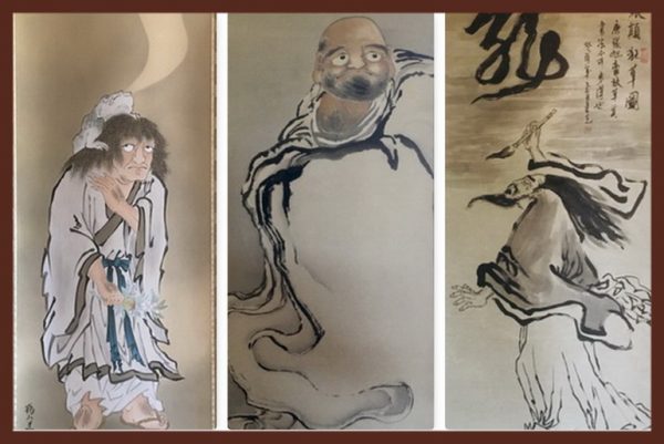 Japanese silk scrolls