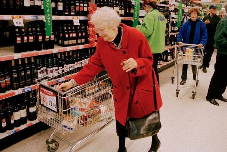 Old lady in supermarket